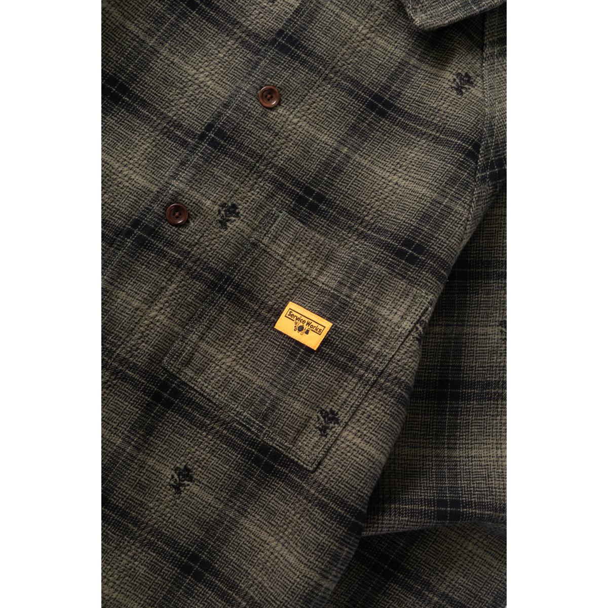 Thistle Plaid Front Of House Jacket Olive - Chore Coat