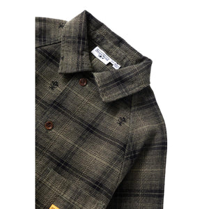 Thistle Plaid Front Of House Jacket Olive - Chore Coat