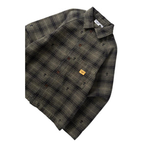 Thistle Plaid Front Of House Jacket Olive - Chore Coat