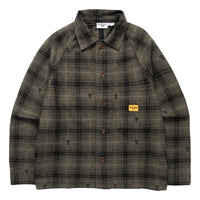 Thistle Plaid Front Of House Jacket Olive - Chore Coat
