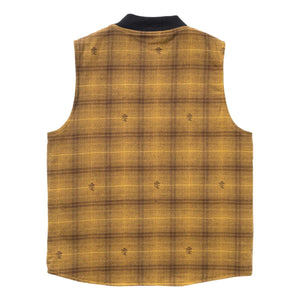 Thistle Plaid Padded Work Vest Ochre - Vest