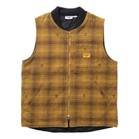 Thistle Plaid Padded Work Vest Ochre - Vest