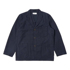 Three Button Jacket Navy Birdseye Tweed - Jacket