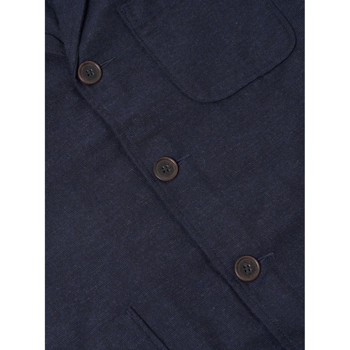 Three Button Jacket Navy Birdseye Tweed - Jacket