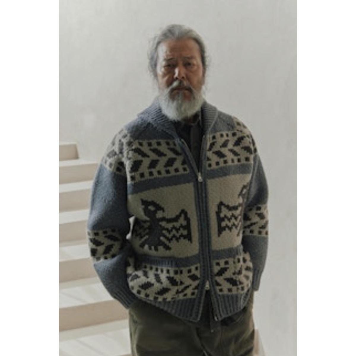 Thunderbird Heavy Cowichan Jacket Gray - Sweater