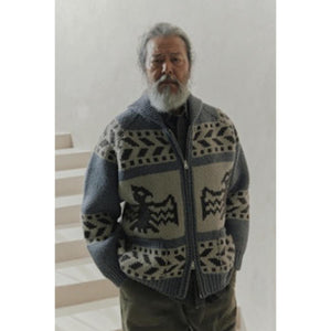 Thunderbird Heavy Cowichan Jacket Gray - Sweater