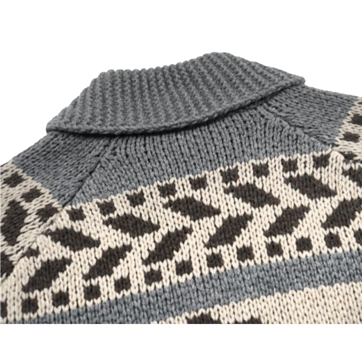 Thunderbird Heavy Cowichan Jacket Gray - Sweater