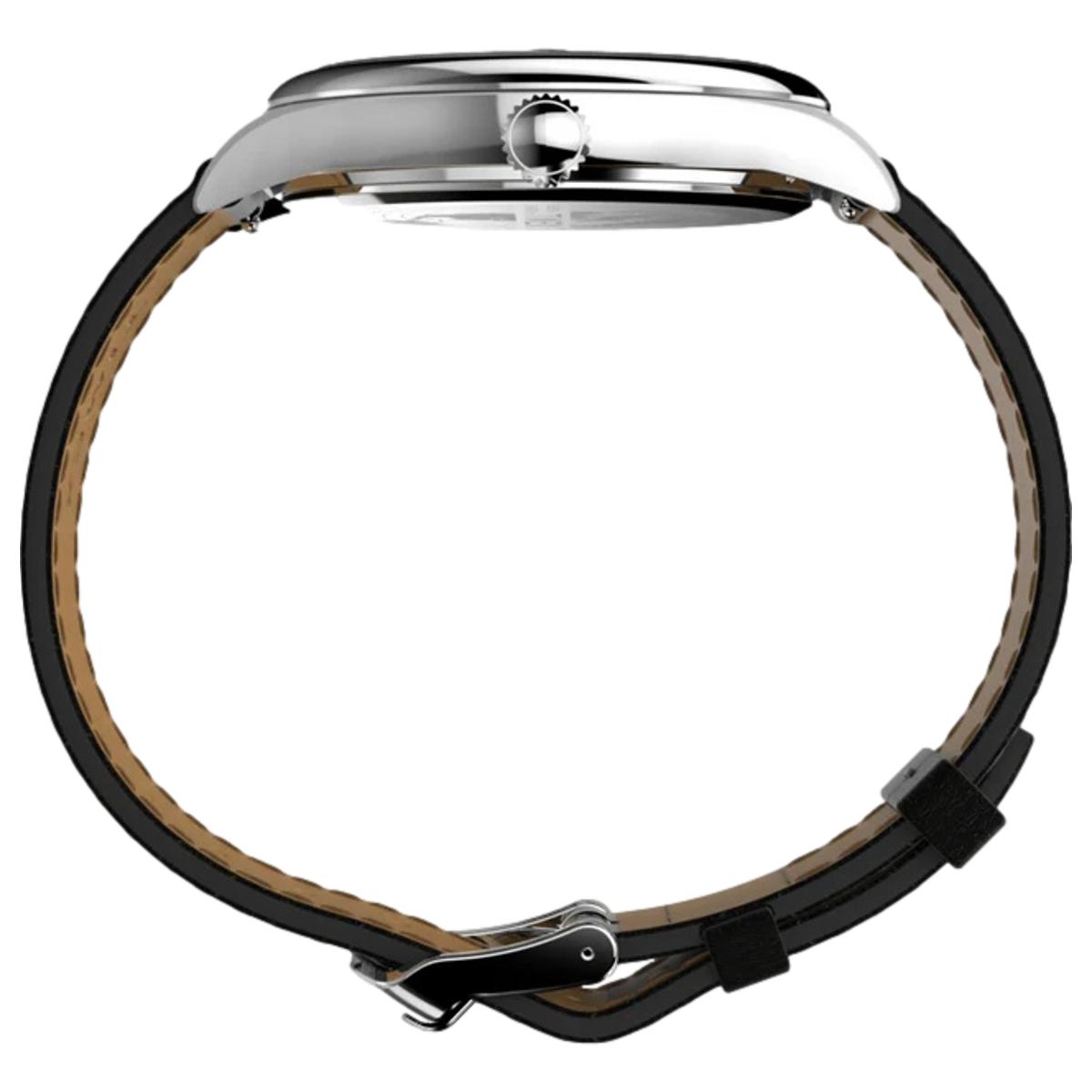 Timex Legacy 41mm Leather Strap Watch Black Dial - watch