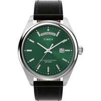 Timex Legacy 41mm Leather Strap Watch Green Dial - watch