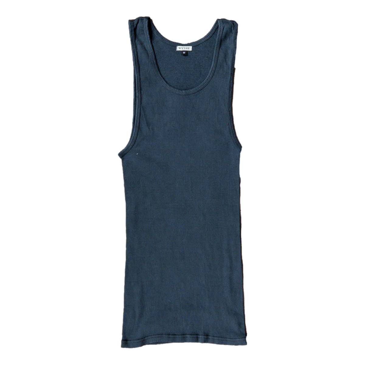 Tubular Cotton Ribbed Tank Top Faded Black - Tank Top