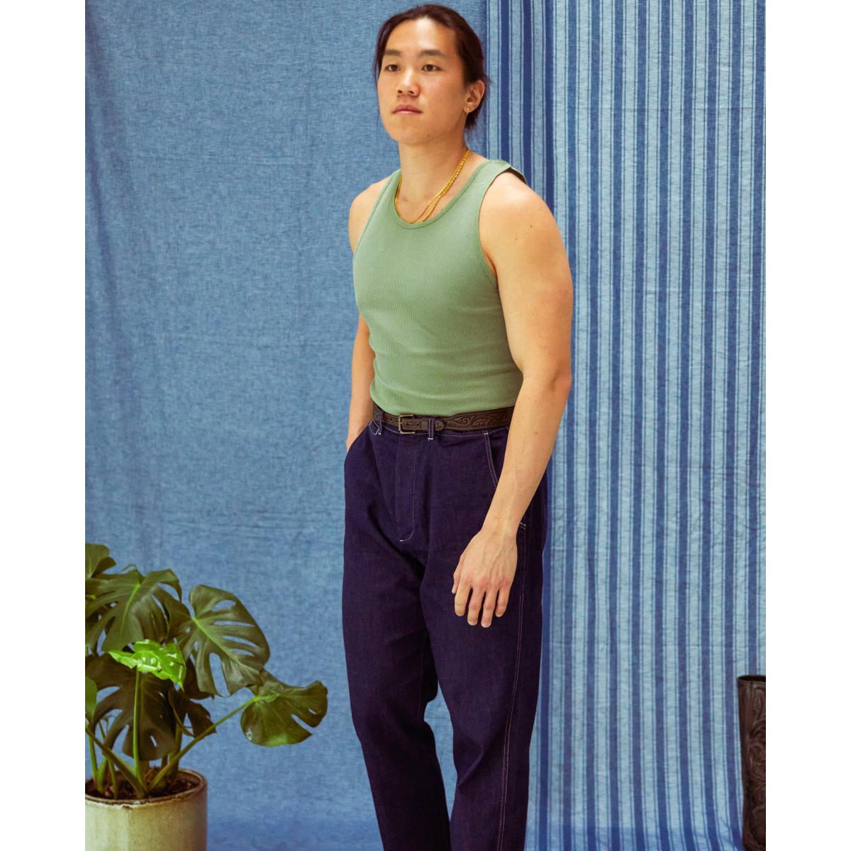 Tubular Cotton Ribbed Tank Top Faded Olive - Tank Top