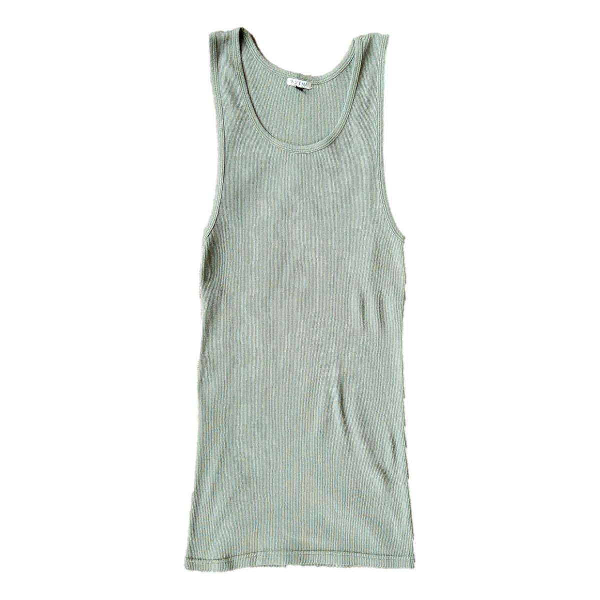 Tubular Cotton Ribbed Tank Top Faded Olive - Tank Top
