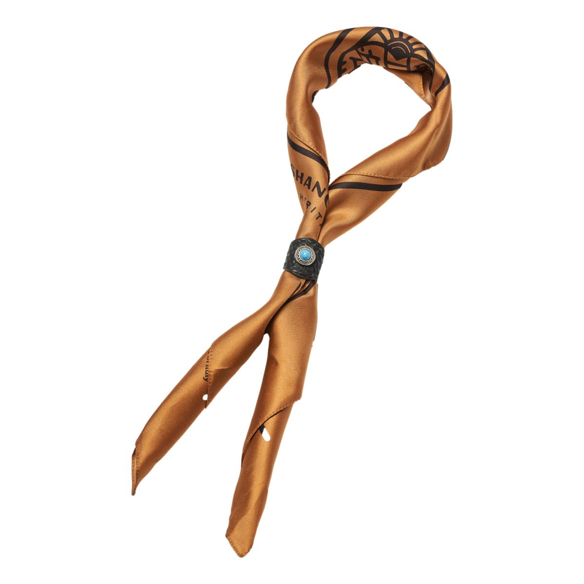 Turquoise Black Leather Bandana Slider - Bandanna Slider