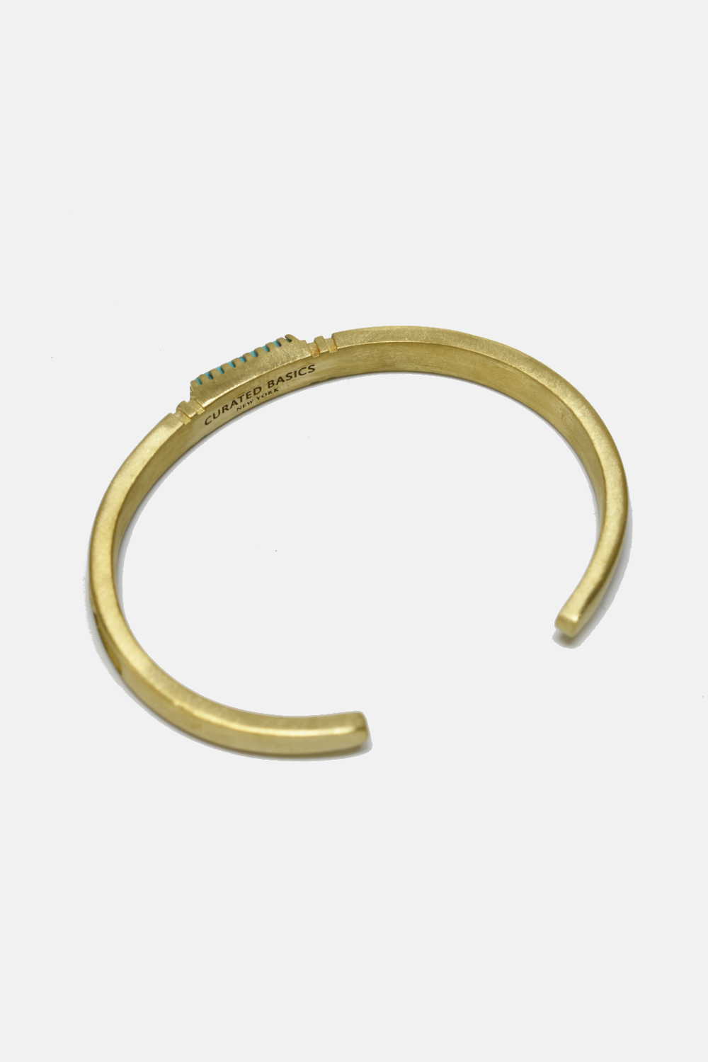 Turquoise Inlay Bracelet: Brass