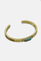 Turquoise Inlay Bracelet: Brass