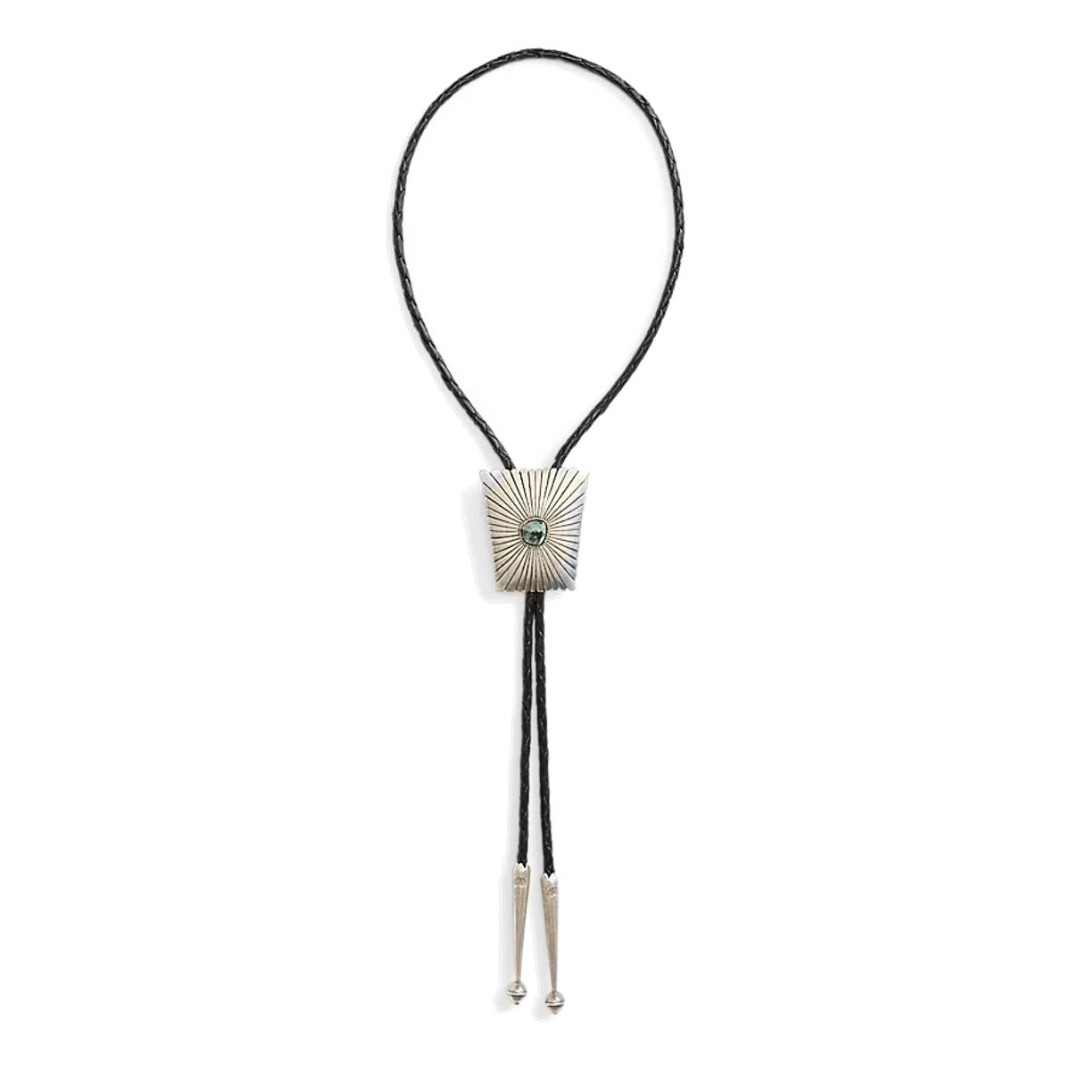 Turquoise & Leather Bolo Tie - Bolo Tie