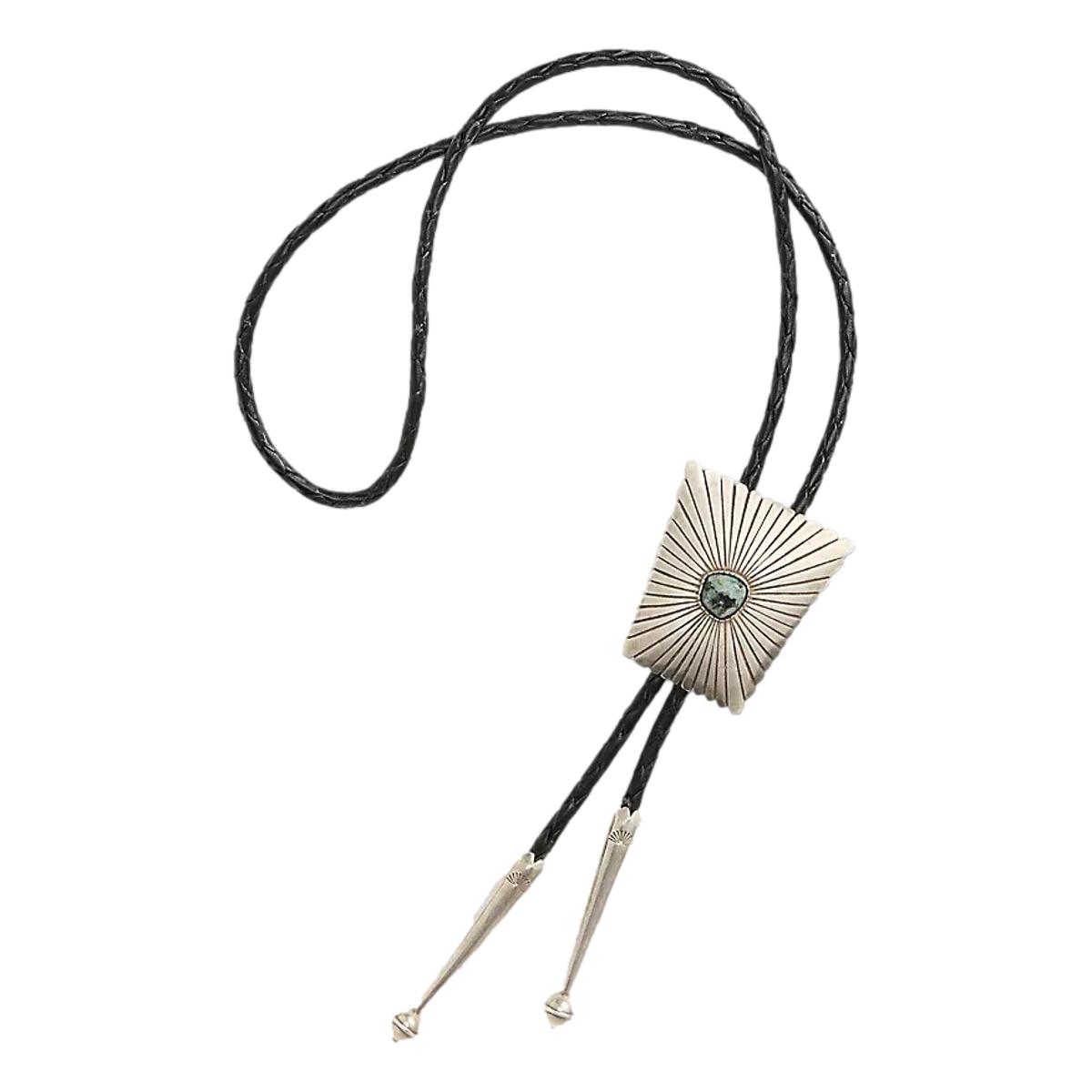 Turquoise & Leather Bolo Tie - Bolo Tie