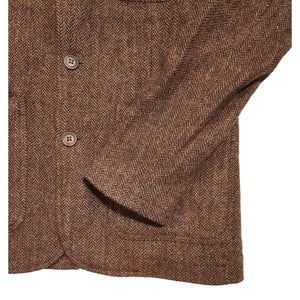 Tweed Industrial Jacket Brown Herringbone - Blazer