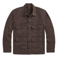 Twill Utility Shirt Jacket Dark Brown - Shirt