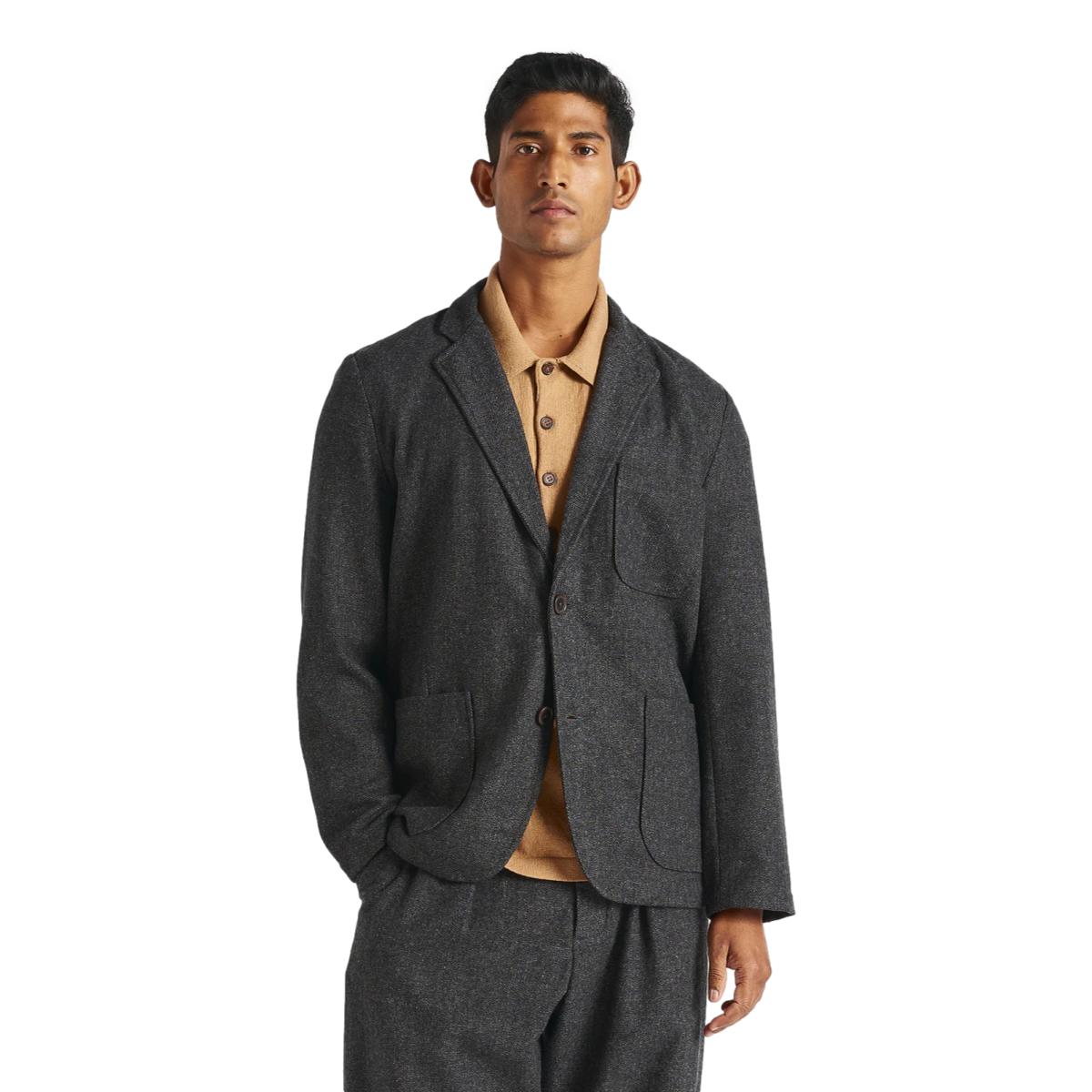 Two Button Jacket Grey Anders Upcylced Wool - Jacket