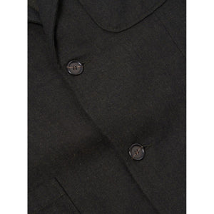 Two Button Jacket Olive Upcylced Italian Tweed - Jacket