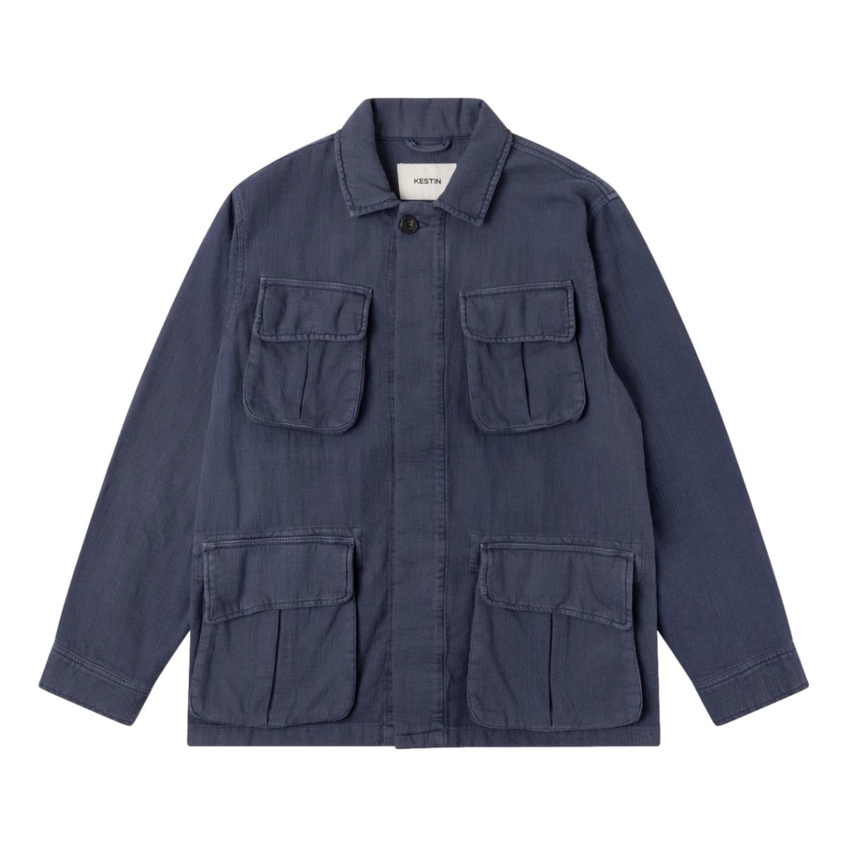 Tyndrum Field Jacket in Navy Slub Cotton - Jacket
