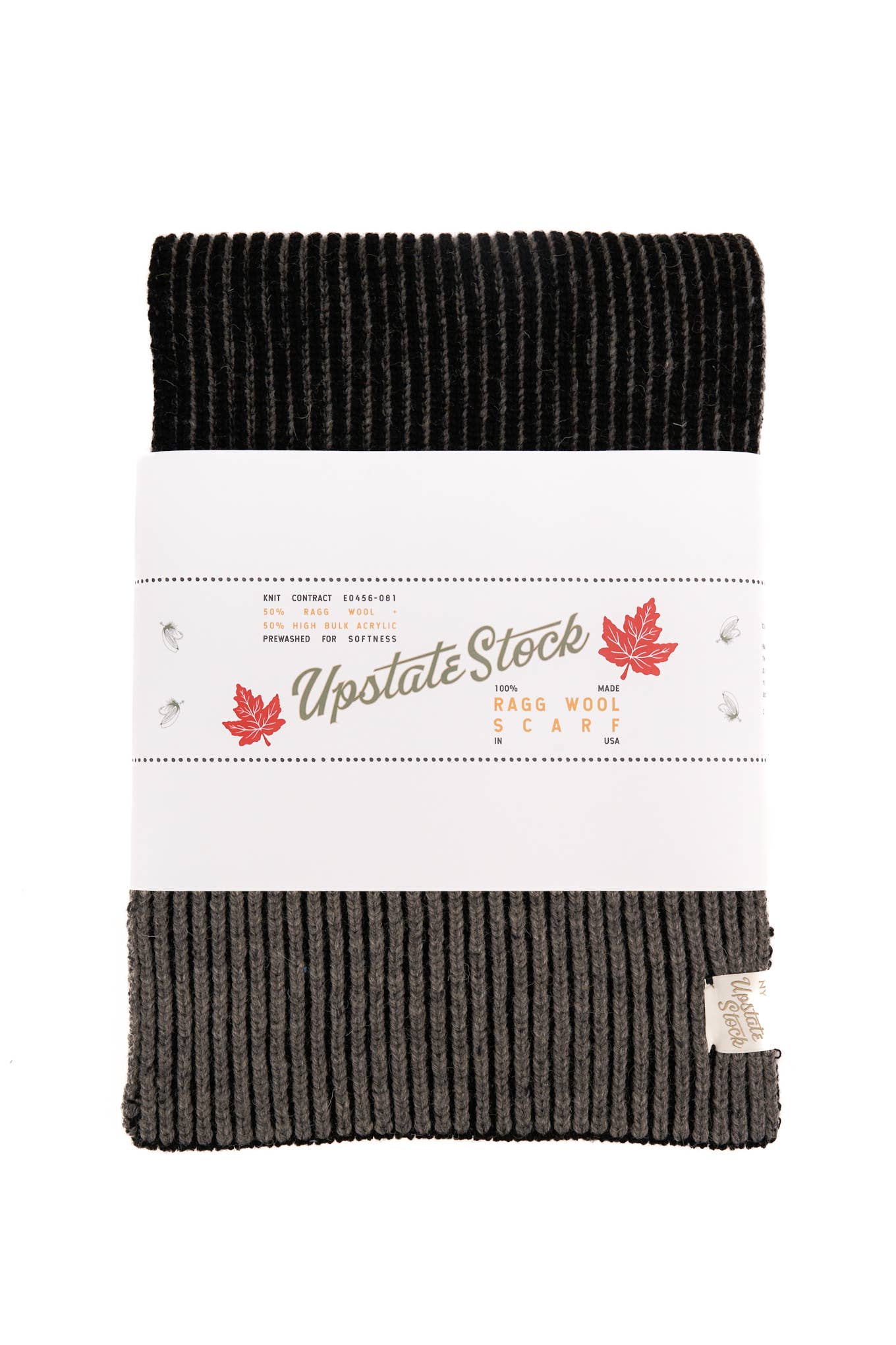 Upstate Stock - U.S. Ragg Wool Scarf: Charcoal Melange