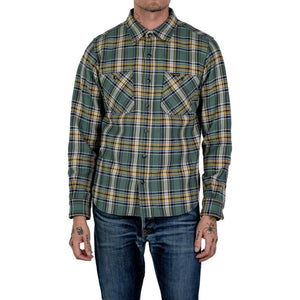 Ultra Heavy Flannel Tartan Check Work Shirt Green - Shirtis