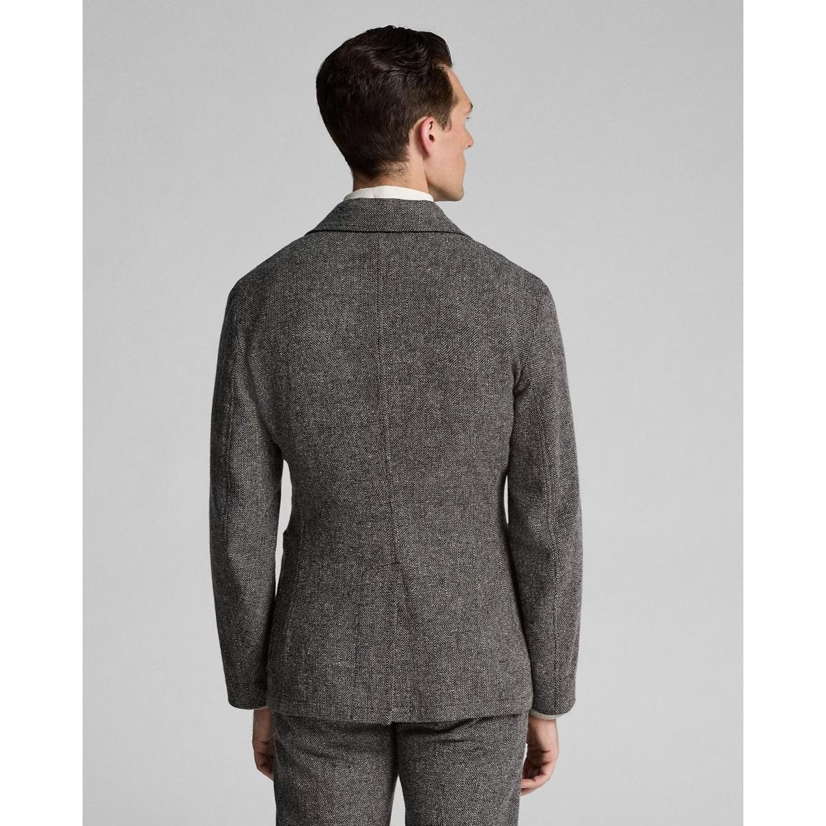 Unconstructed Herringbone Sport Coat Black/White - Blazer