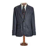 Unconstructed Houndstooth Sport Coat Navy/Black Multi