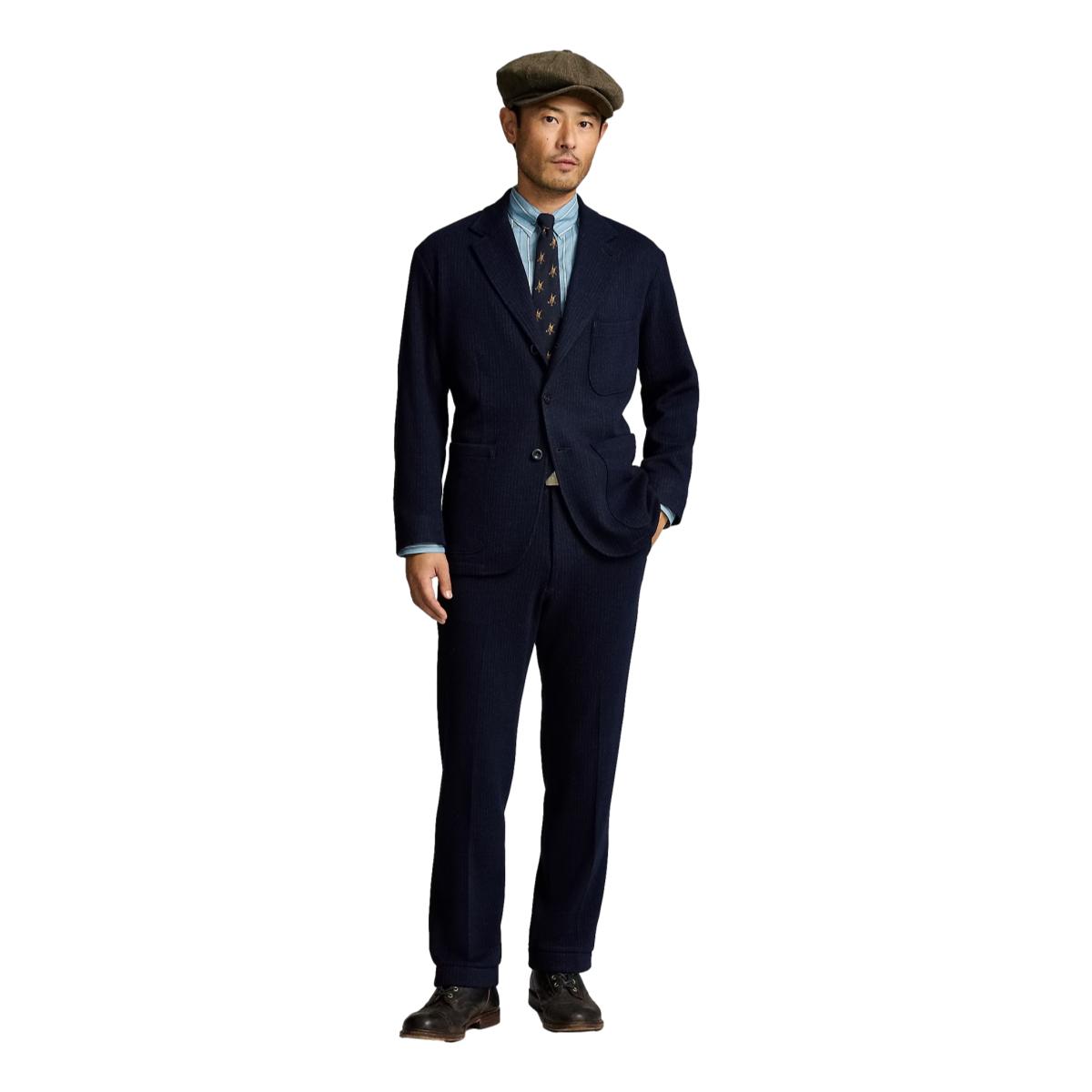 Unconstructed Jacquard-Knit Sport Coat Navy Multi - Blazer