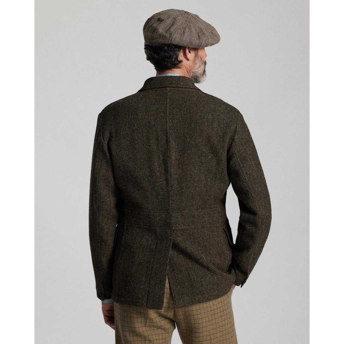 Unconstructed Wool Twill Sport Coat Brown Multi - Blazer