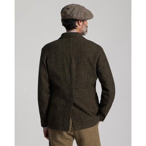 Unconstructed Wool Twill Sport Coat Brown Multi - Blazer