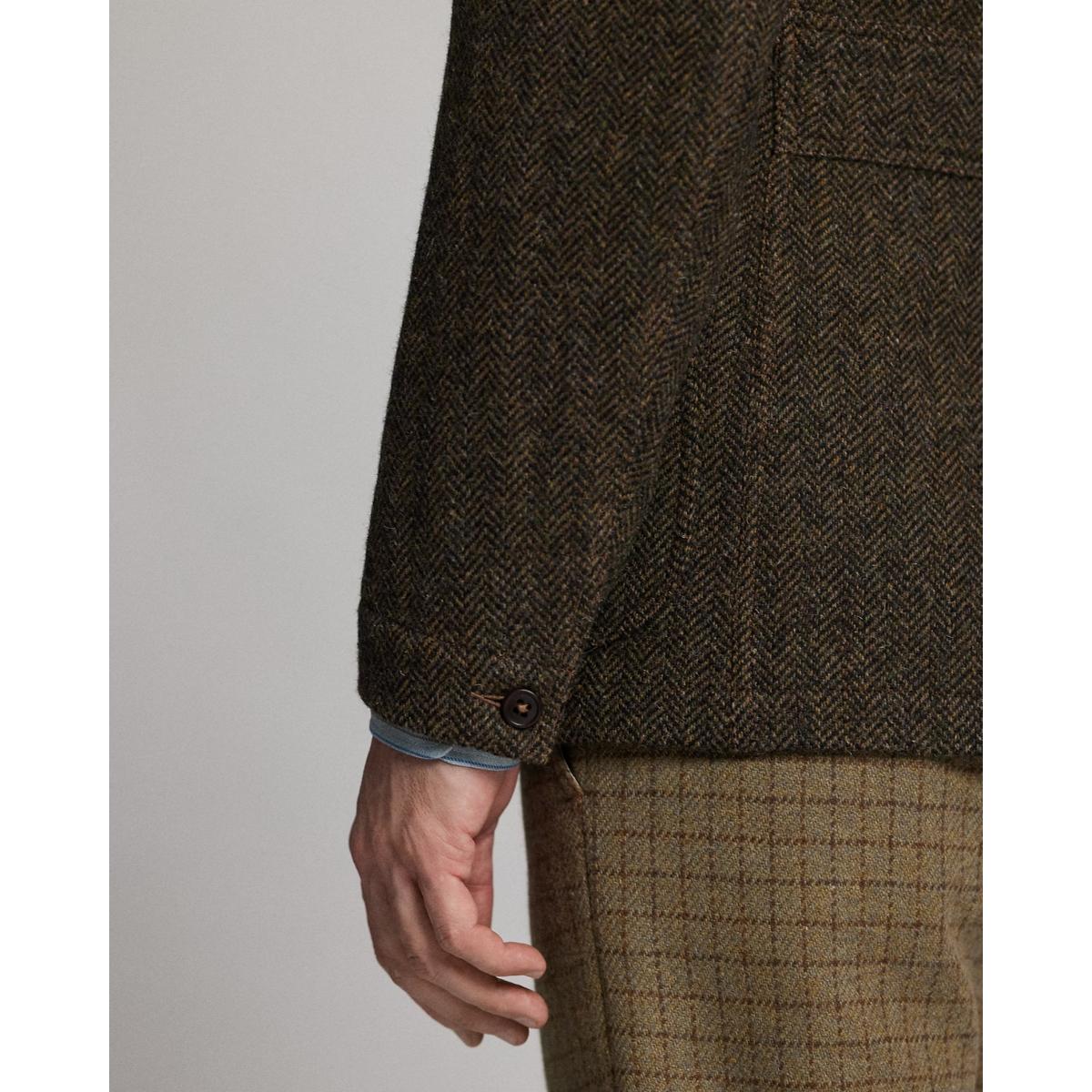 Unconstructed Wool Twill Sport Coat Brown Multi - Blazer