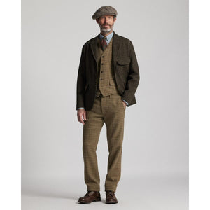 Unconstructed Wool Twill Sport Coat Brown Multi - Blazer