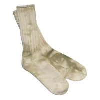 Uneven Dye Crew Khaki Socks