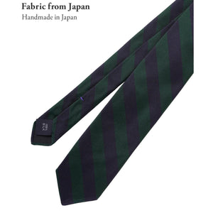 Untipped Narrow Tie Regimental Stripe Green - Tie