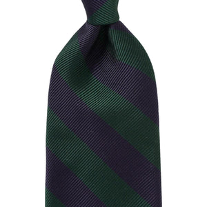 Untipped Narrow Tie Regimental Stripe Green - Tie