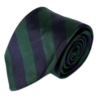 Untipped Narrow Tie Regimental Stripe Green - Tie