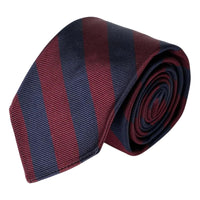 Untipped Narrow Tie Regimental Stripe Red - Tie