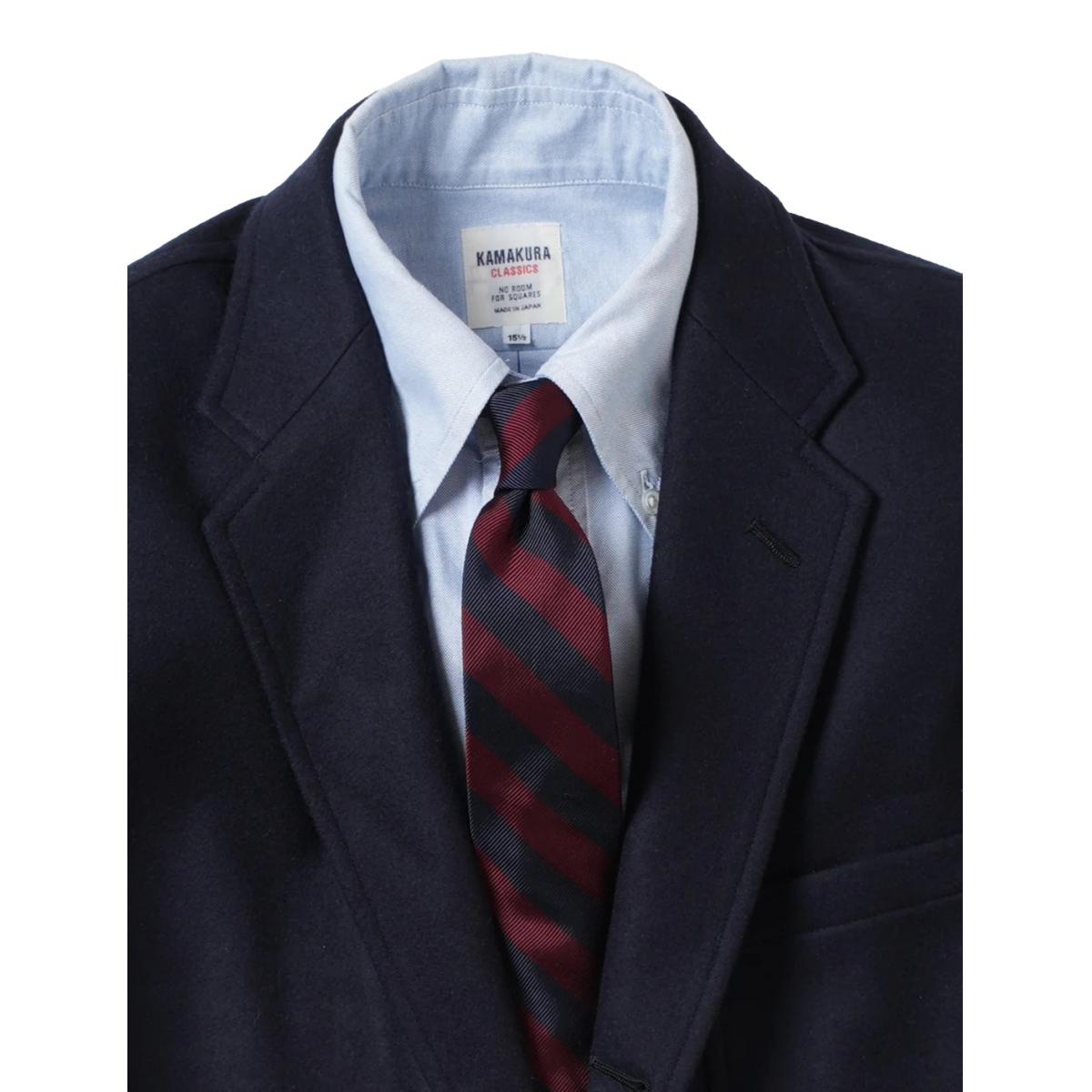 Untipped Narrow Tie Regimental Stripe Red - Tie