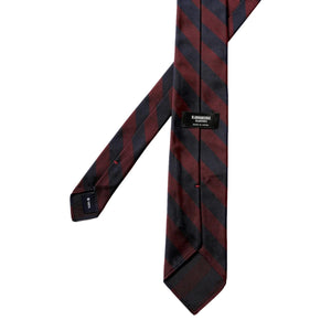 Untipped Narrow Tie Regimental Stripe Red - Tie