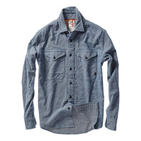 Utility Workshirt Blue White Navy Houndstooth - Shirts