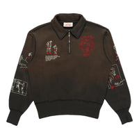 Varsity 1/4 Zip Faded Black - Sweatshirt