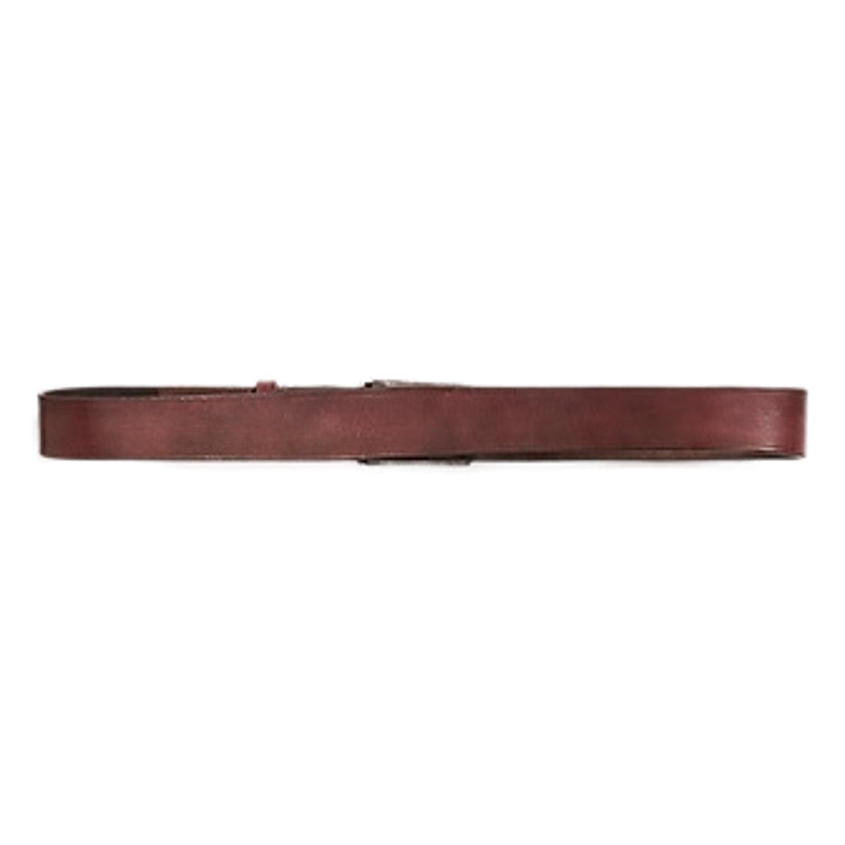 Vintage Brown Leather Hawkins Belt With Metal Buckle - Belts