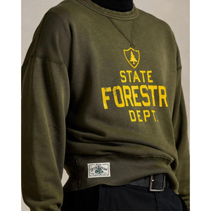 Vintage Fit Fleece Graphic Sweatshirt Company Olive