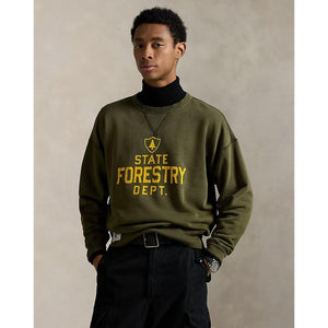 Vintage Fit Fleece Graphic Sweatshirt Company Olive