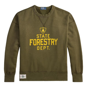 Vintage Fit Fleece Graphic Sweatshirt Company Olive