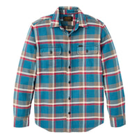 Vintage Flannel Work Shirt Blue Gray Multi Plaid Flannel