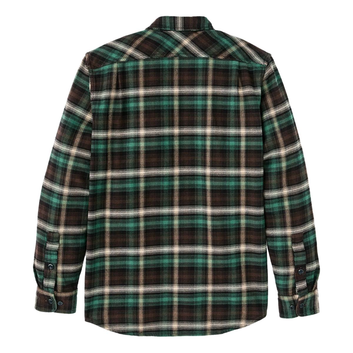 Vintage Flannel Work Shirt Brown Cream Multi Plaid Flannel